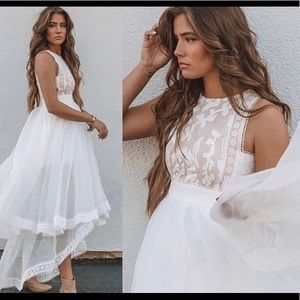 VICI HEAVENLY HIGH LOW DRESS - WHITE